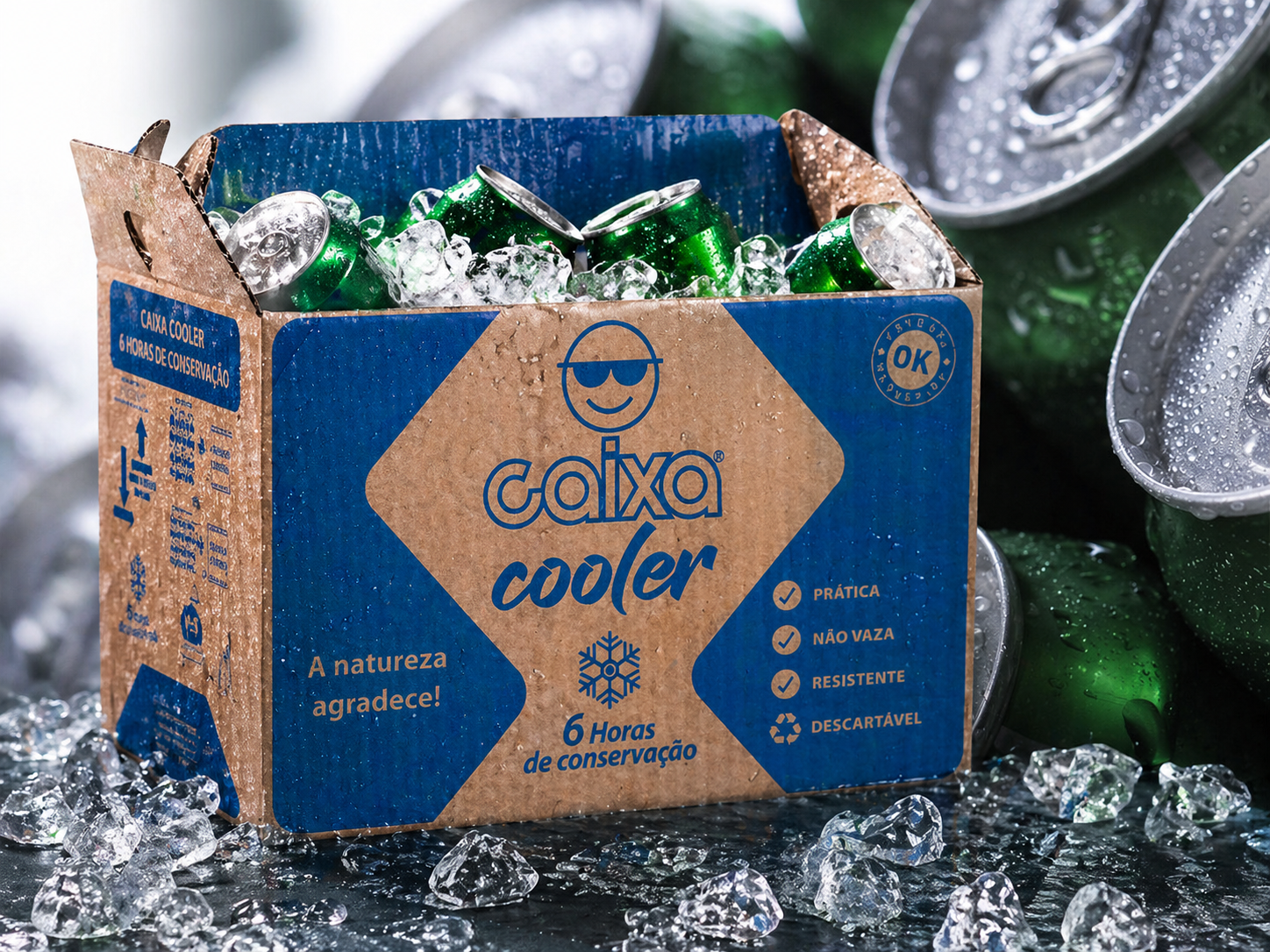 Caixa Cooler com latas
